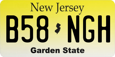 NJ license plate B58NGH