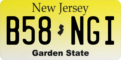 NJ license plate B58NGI
