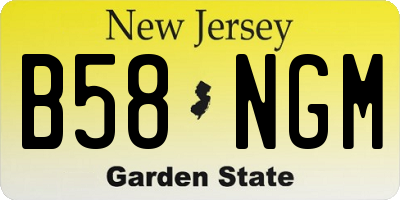 NJ license plate B58NGM
