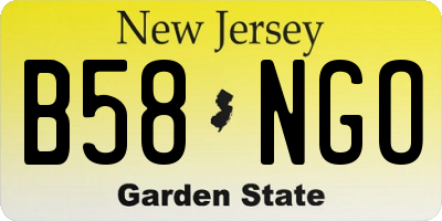 NJ license plate B58NGO