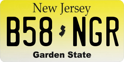 NJ license plate B58NGR