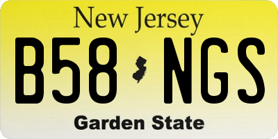 NJ license plate B58NGS