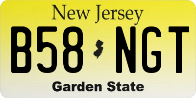 NJ license plate B58NGT