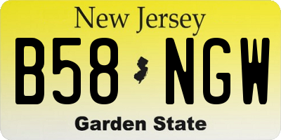 NJ license plate B58NGW