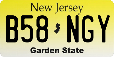 NJ license plate B58NGY