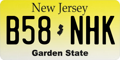 NJ license plate B58NHK