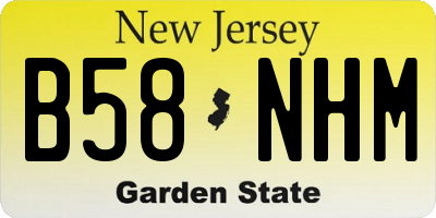 NJ license plate B58NHM
