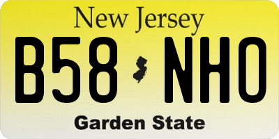 NJ license plate B58NHO