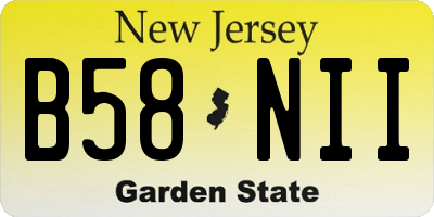 NJ license plate B58NII
