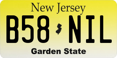 NJ license plate B58NIL