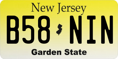 NJ license plate B58NIN