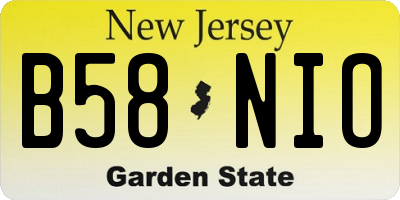 NJ license plate B58NIO