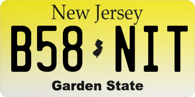 NJ license plate B58NIT