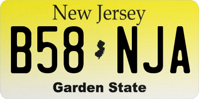 NJ license plate B58NJA