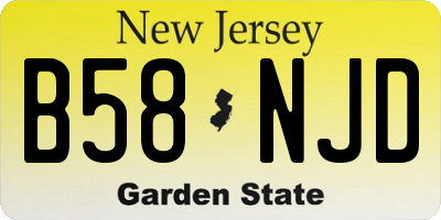 NJ license plate B58NJD