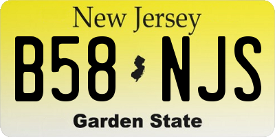 NJ license plate B58NJS