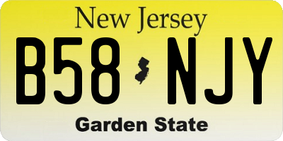 NJ license plate B58NJY