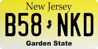 NJ license plate B58NKD