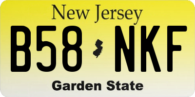 NJ license plate B58NKF