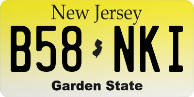NJ license plate B58NKI