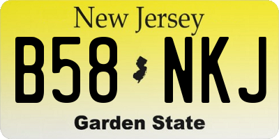 NJ license plate B58NKJ