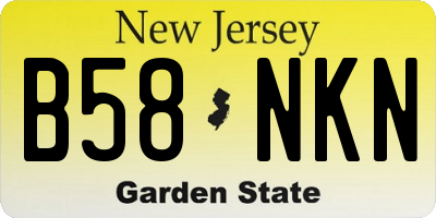 NJ license plate B58NKN