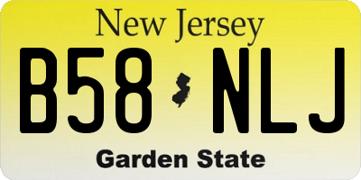 NJ license plate B58NLJ