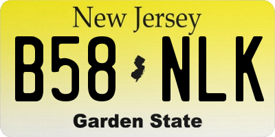 NJ license plate B58NLK