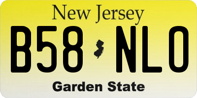 NJ license plate B58NLO