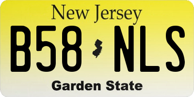 NJ license plate B58NLS
