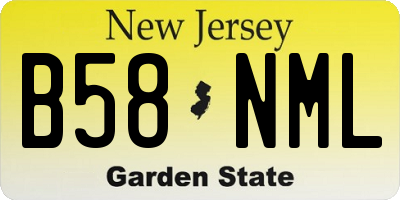 NJ license plate B58NML
