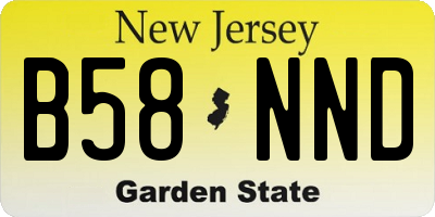 NJ license plate B58NND