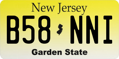 NJ license plate B58NNI