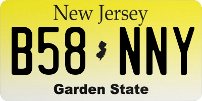 NJ license plate B58NNY