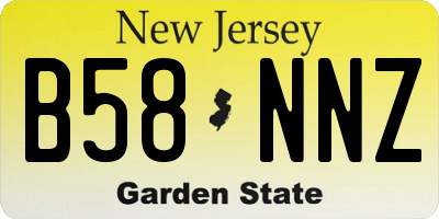 NJ license plate B58NNZ