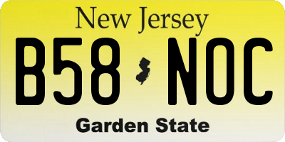 NJ license plate B58NOC