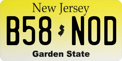 NJ license plate B58NOD