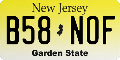 NJ license plate B58NOF