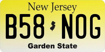 NJ license plate B58NOG