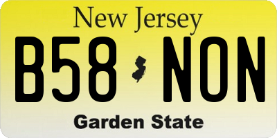 NJ license plate B58NON