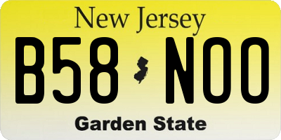 NJ license plate B58NOO