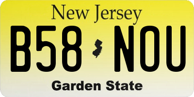 NJ license plate B58NOU