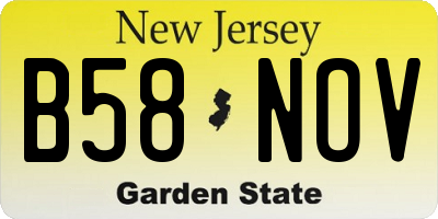 NJ license plate B58NOV