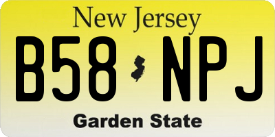 NJ license plate B58NPJ