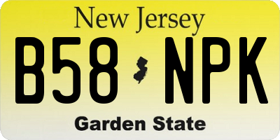 NJ license plate B58NPK
