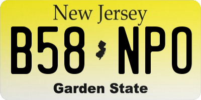 NJ license plate B58NPO