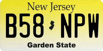 NJ license plate B58NPW
