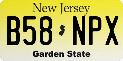 NJ license plate B58NPX