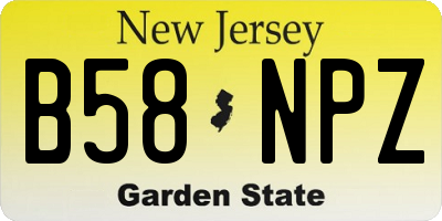 NJ license plate B58NPZ