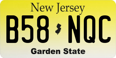 NJ license plate B58NQC